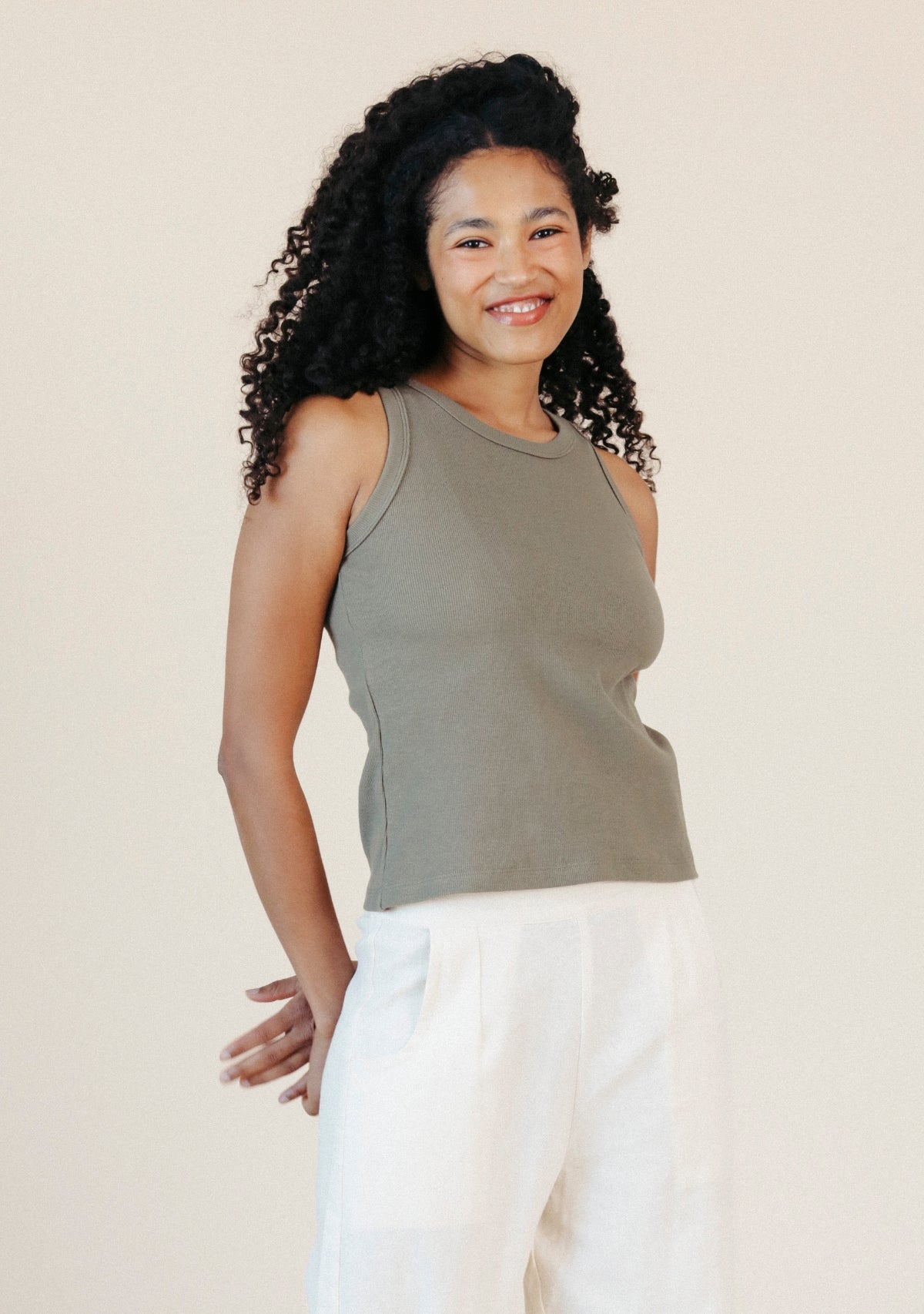 Organic Cotton Women's Ribbed Tank Top made in the USA