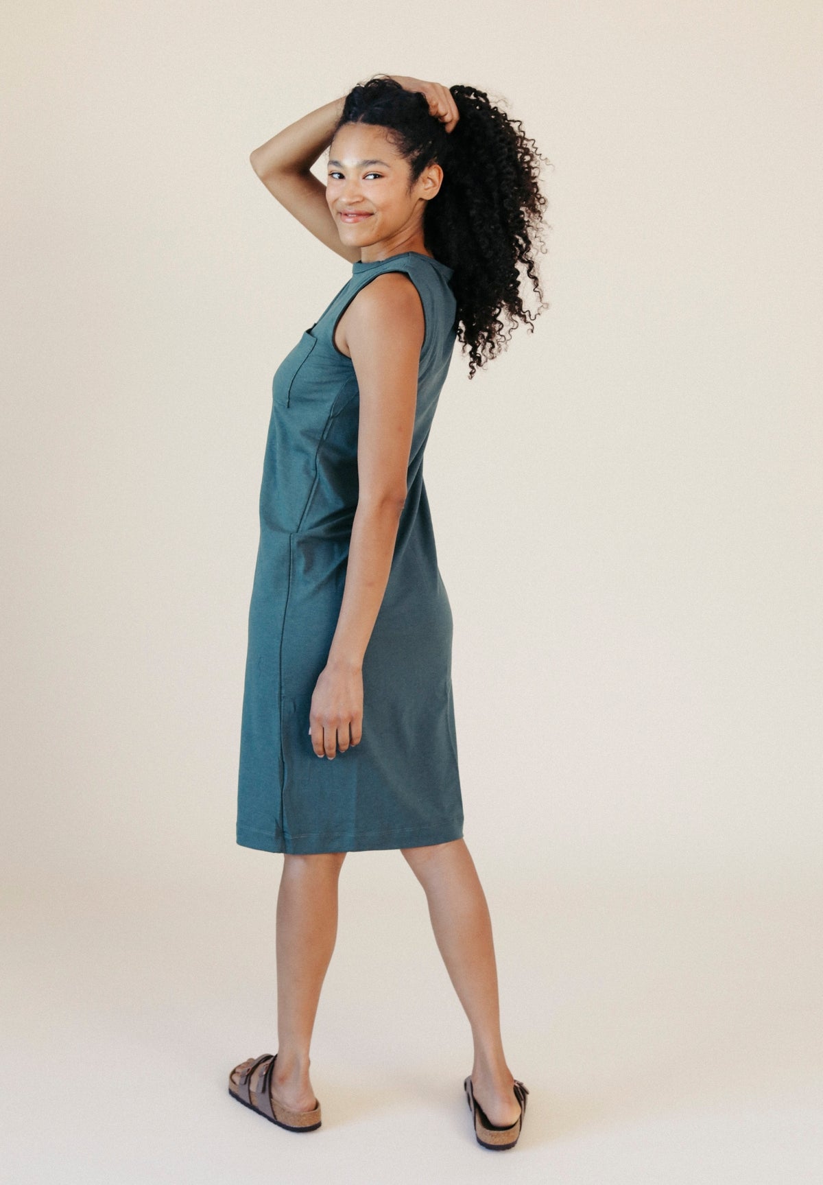 Tank Dress made from TENCEL™ and Organic Cotton Jersey sizes XS-3X color pine green