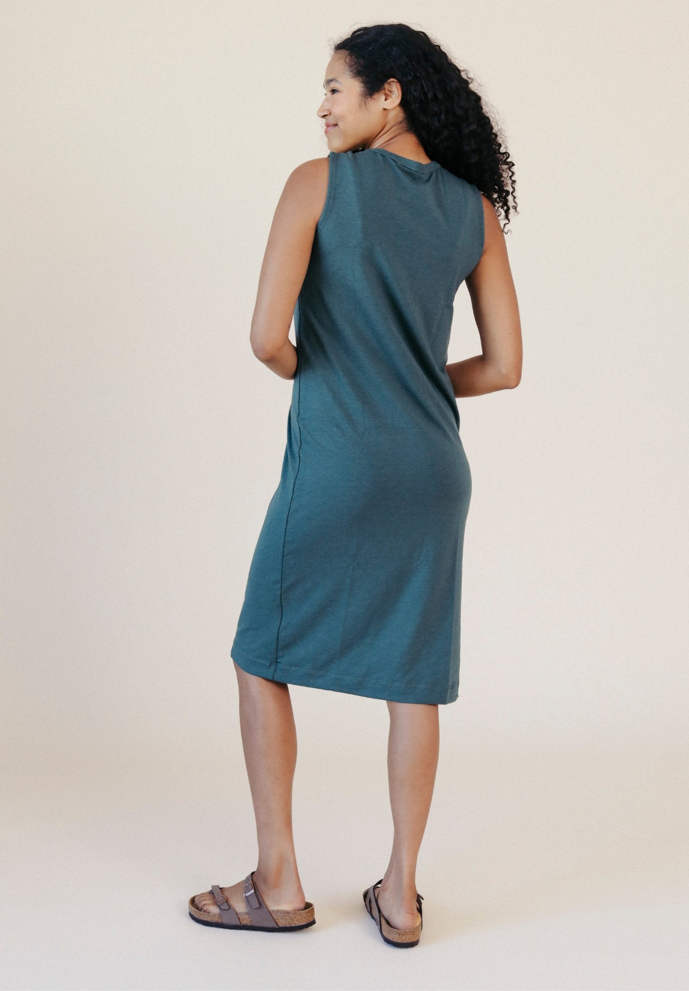 Tank Dress made from TENCEL™ and Organic Cotton Jersey sizes XS-3X color pine green