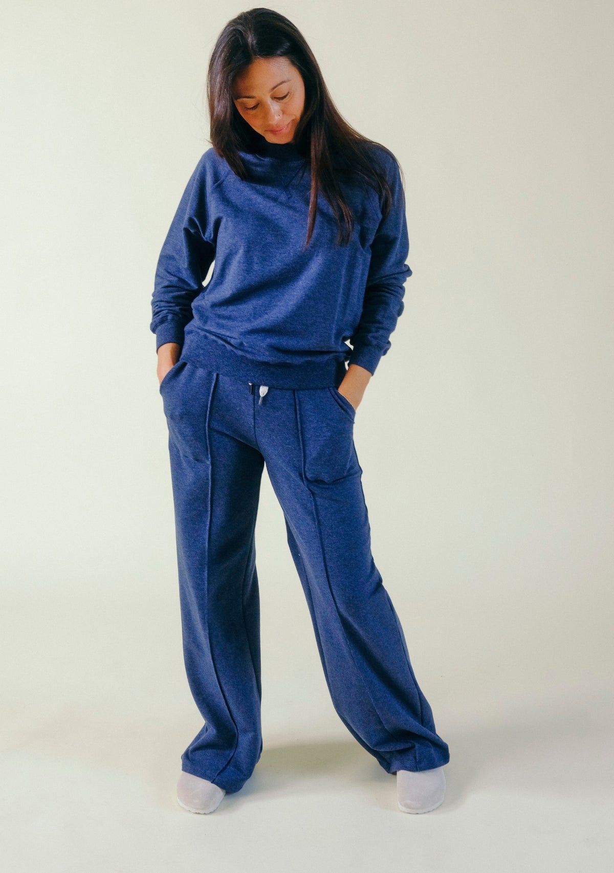 Betty Organic Cotton + Tencel™ Wide Leg Pant - Heather Lake