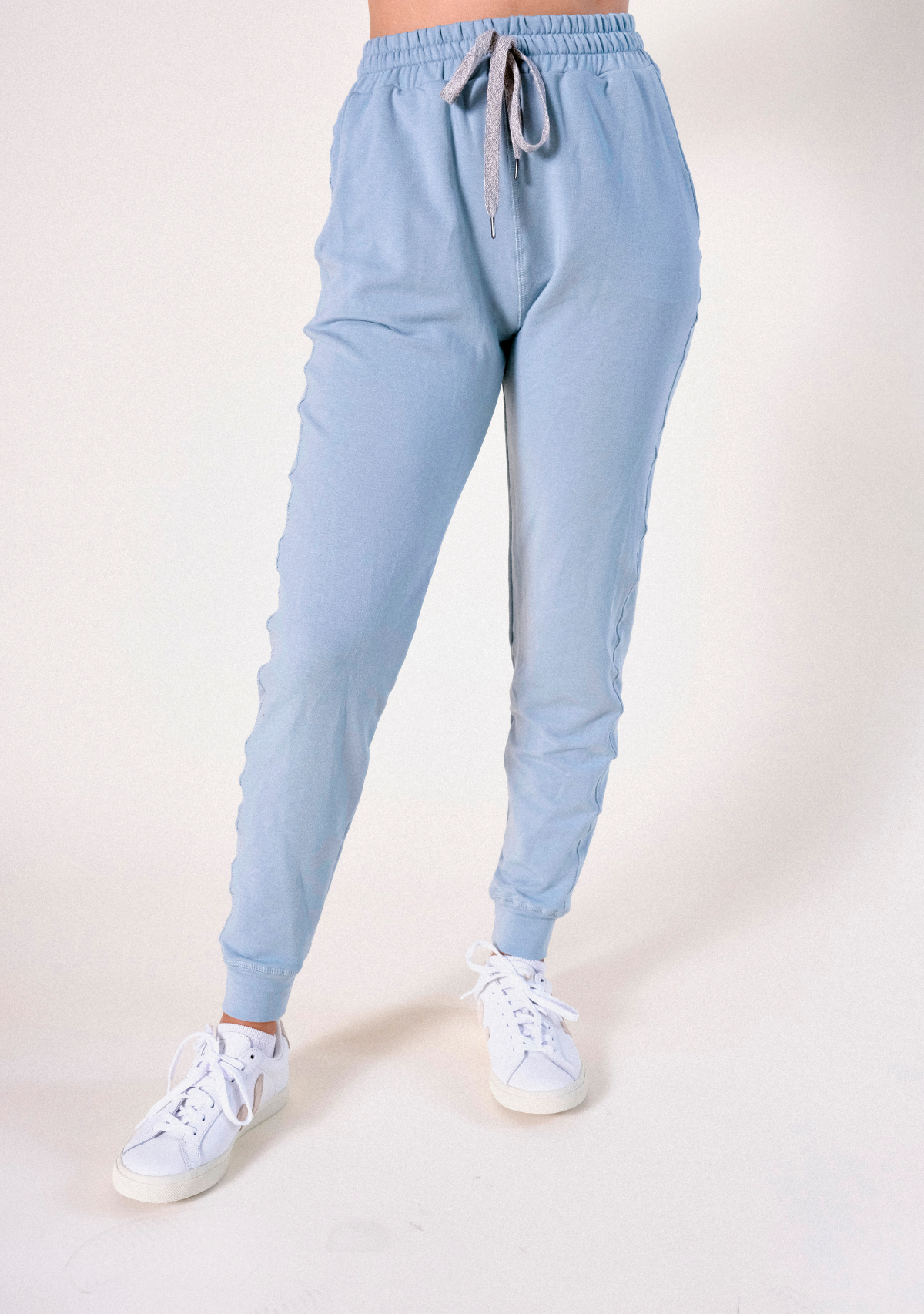 Women's Grey Full Pants, Organic Cotton