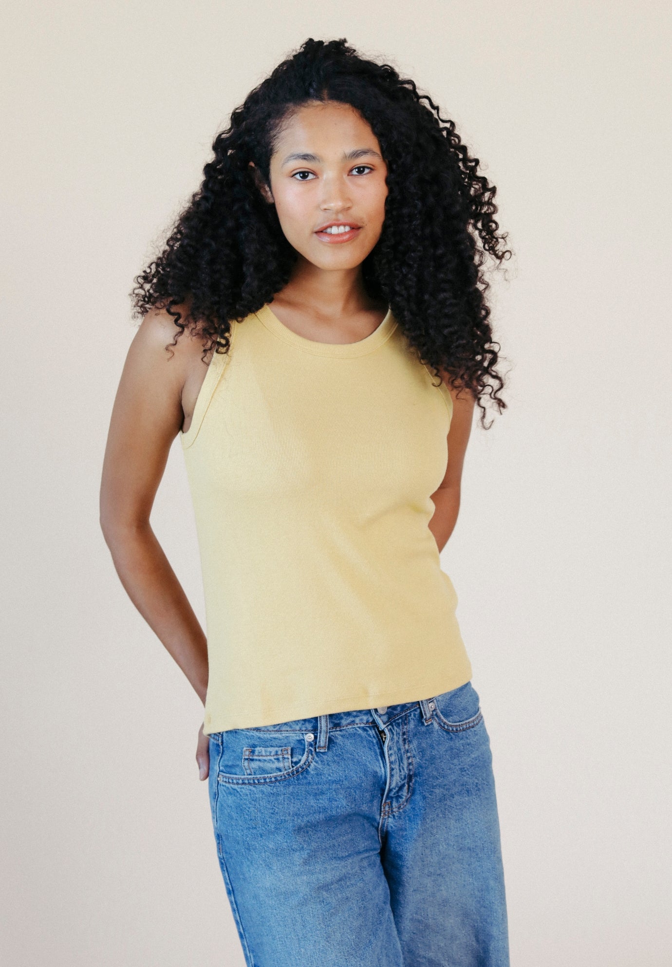 Charlie Ribbed Tank - Sunbeam Yellow