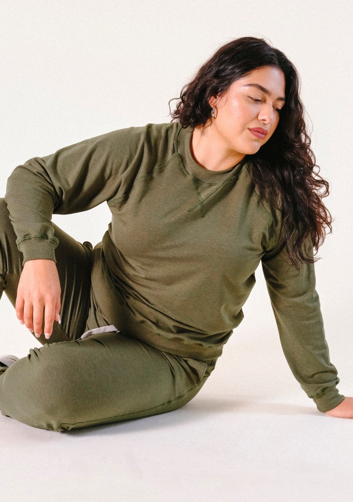 Women's Raglan Organic Cotton and Tencel™ Sweatshirt - Moss XS-3X