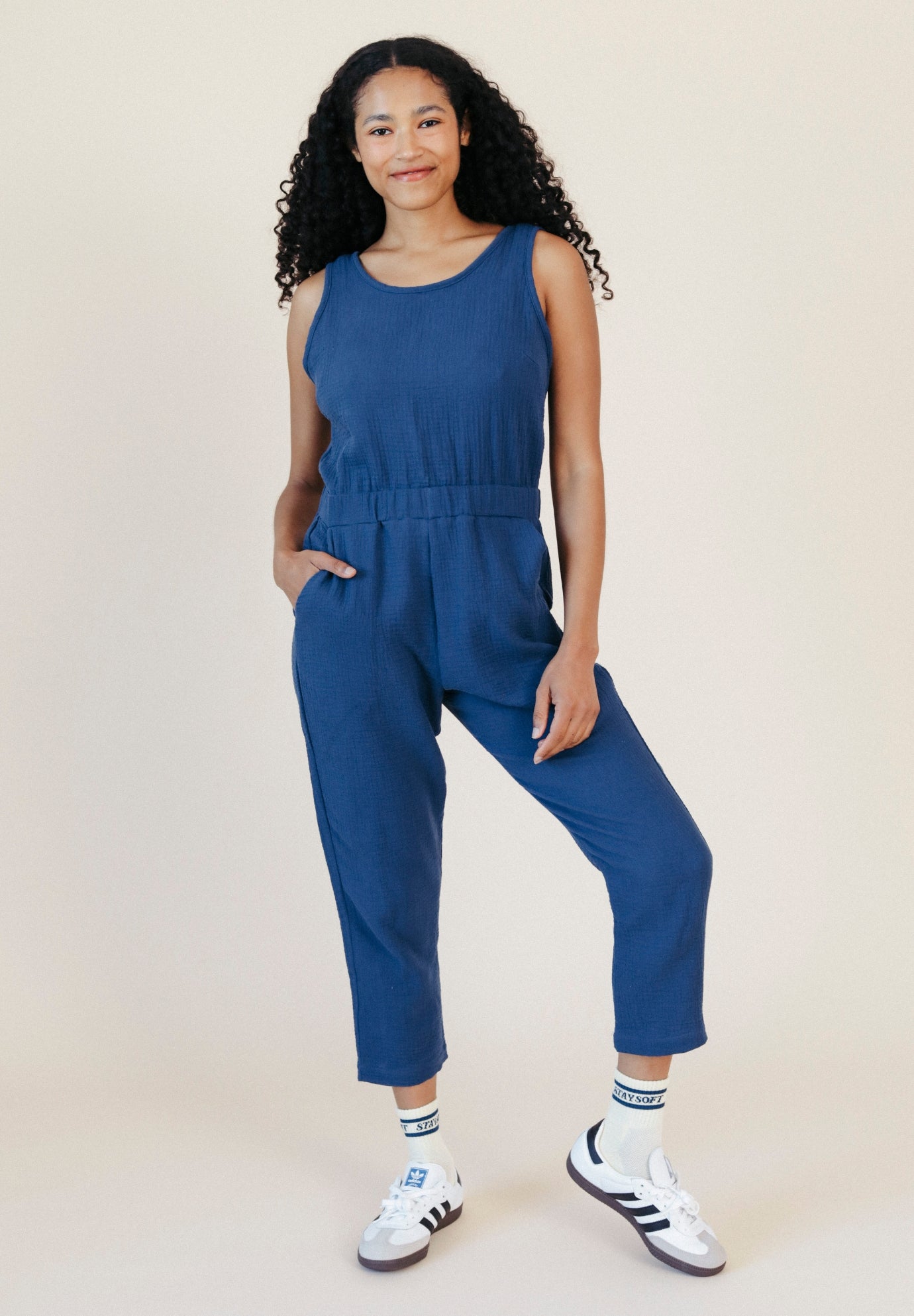 Jameela Organic Cotton Jumpsuit - Deep Sea