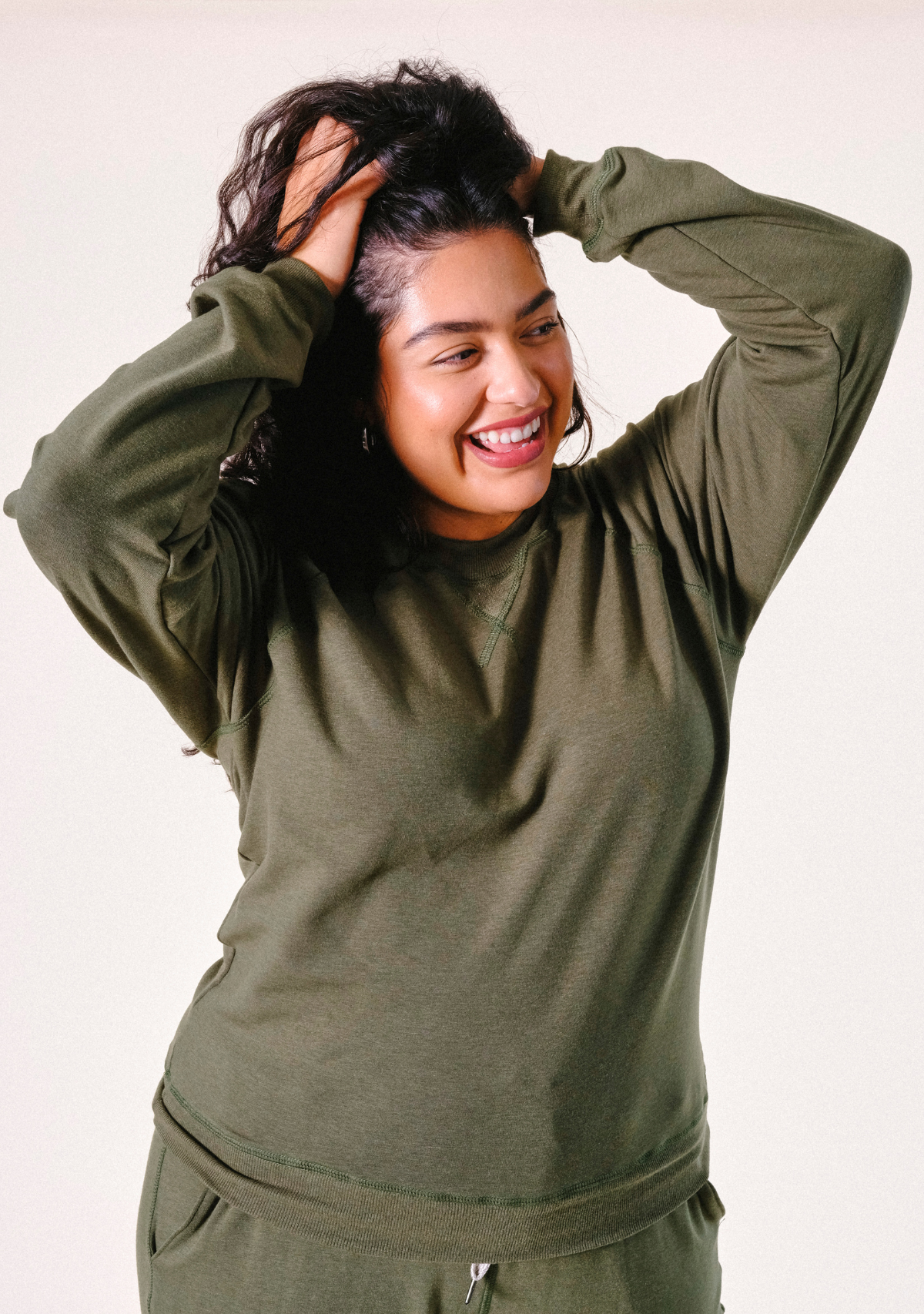 Women's Raglan Organic Cotton and Tencel™ Sweatshirt - Moss XS-3X