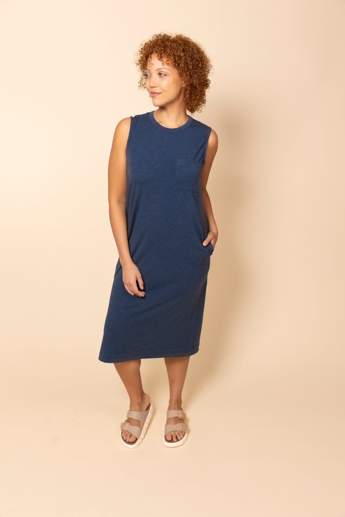 organic cotton jersey Tank Jersey Dress for Women size inclusive, plus size, made in America