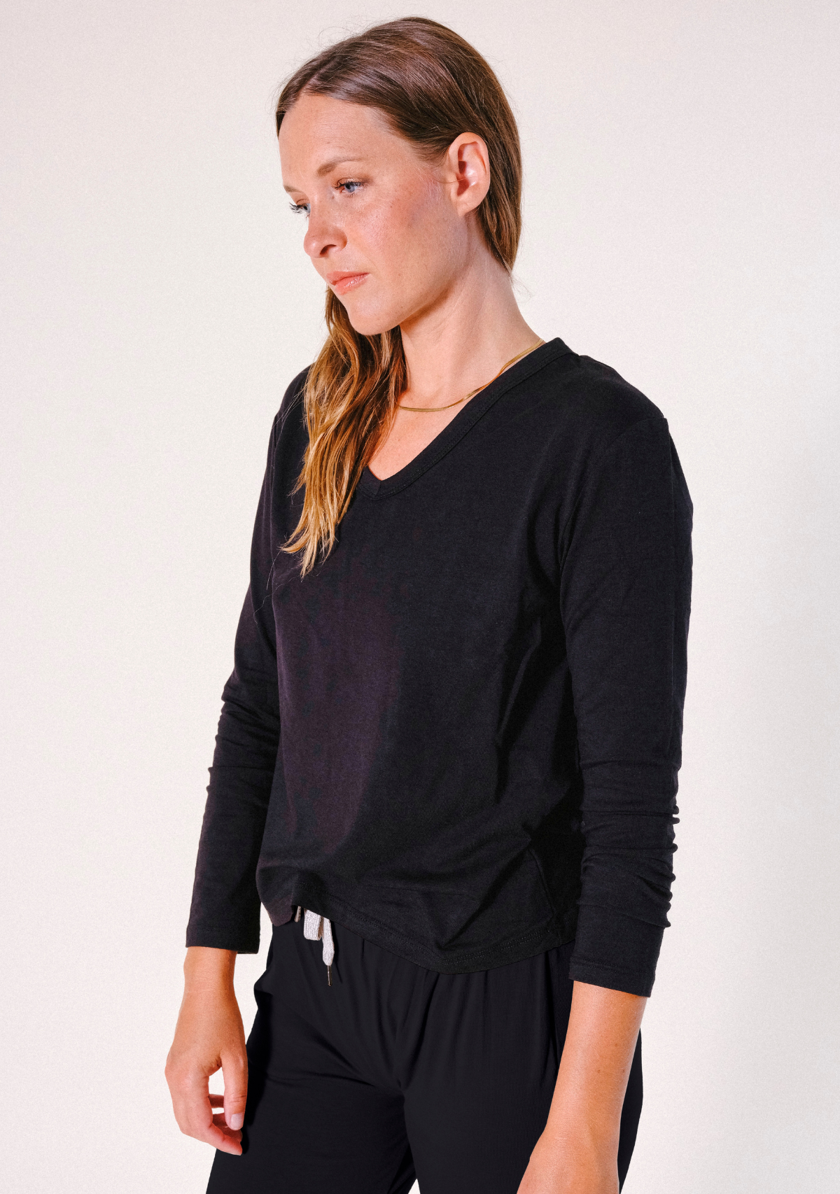 Women's Bamboo jersey Pajama Top black sizes X-3X