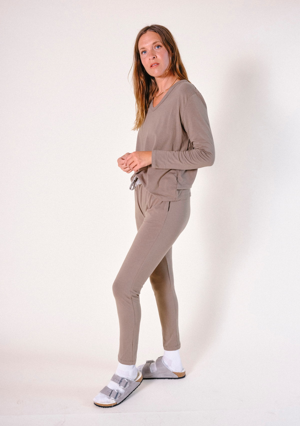 Women's Bamboo Jersey Pajama Pant Tapered color Olive Sizes XS-3X