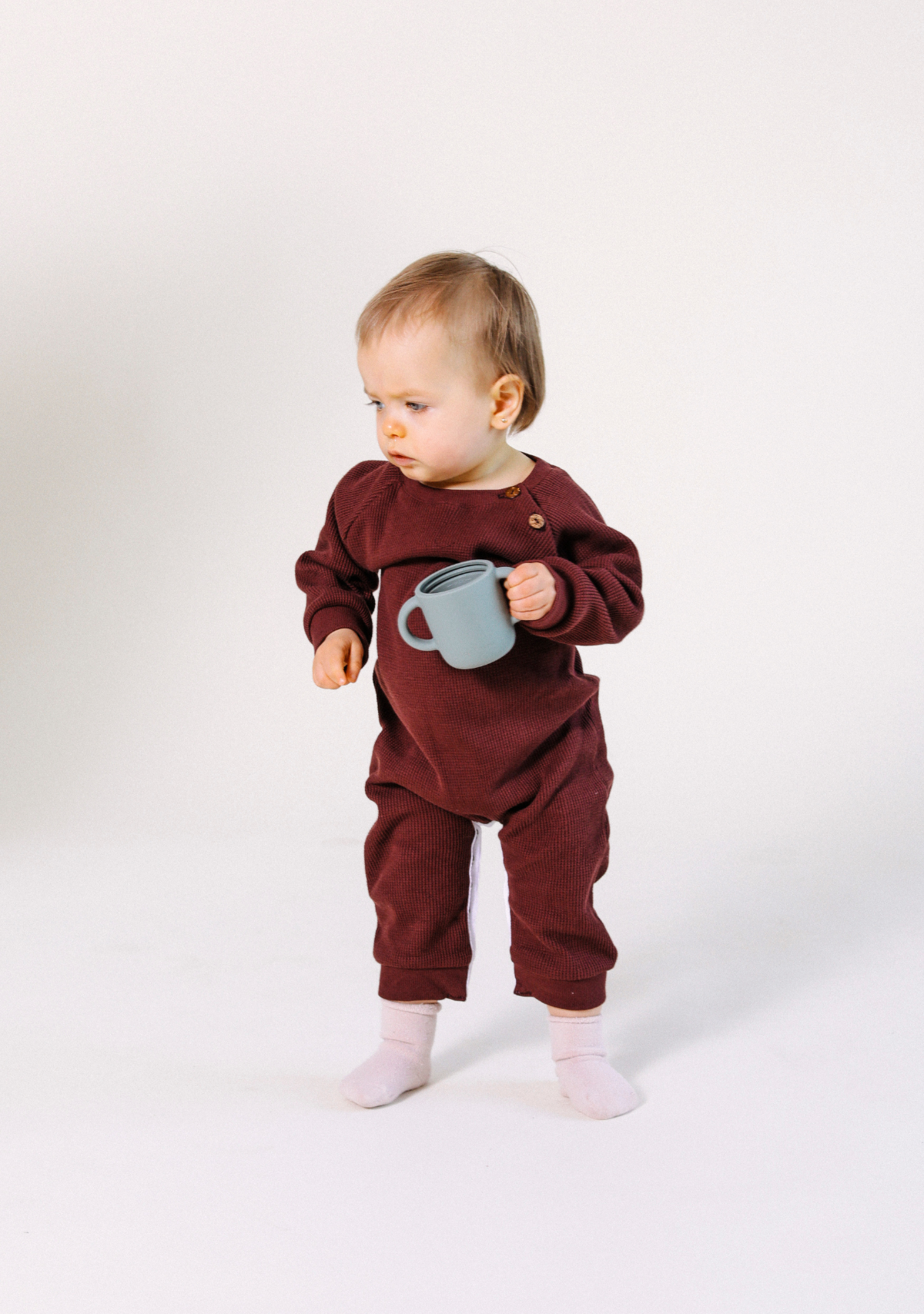 Amigo L/S Waffle Jumper - Port