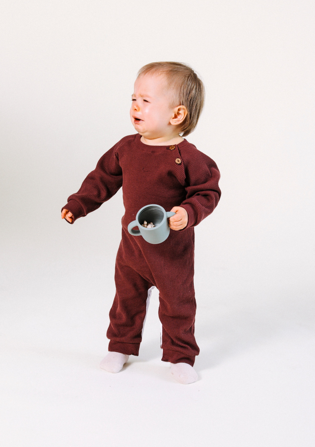 Amigo L/S Waffle Jumper - Port