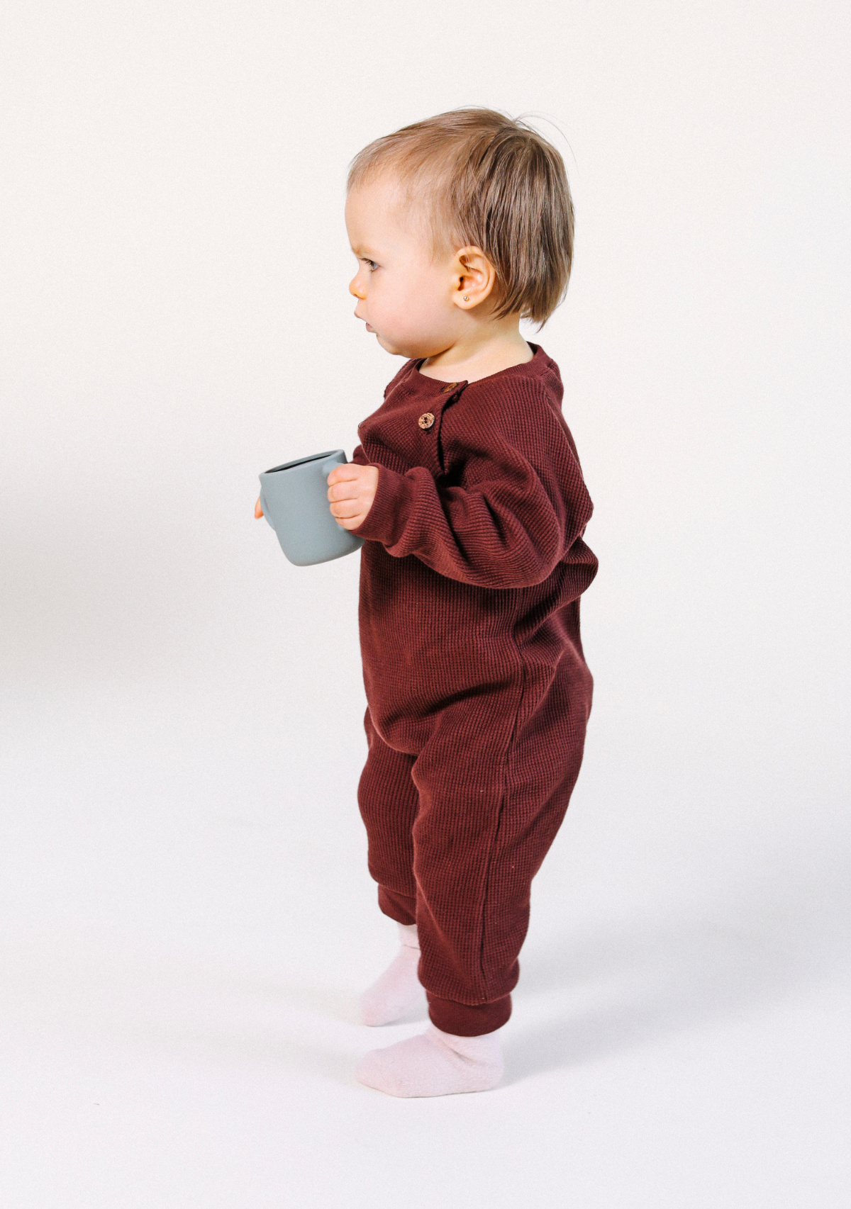 Amigo L/S Waffle Jumper - Port