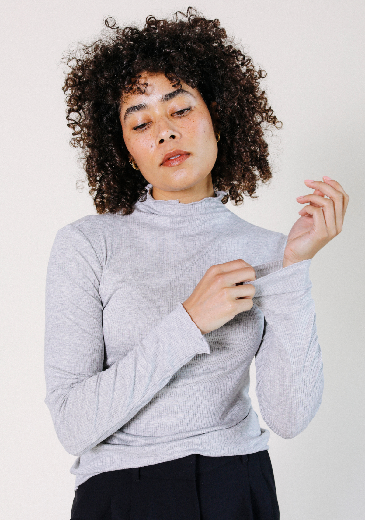 Heather 2025 gray turtleneck