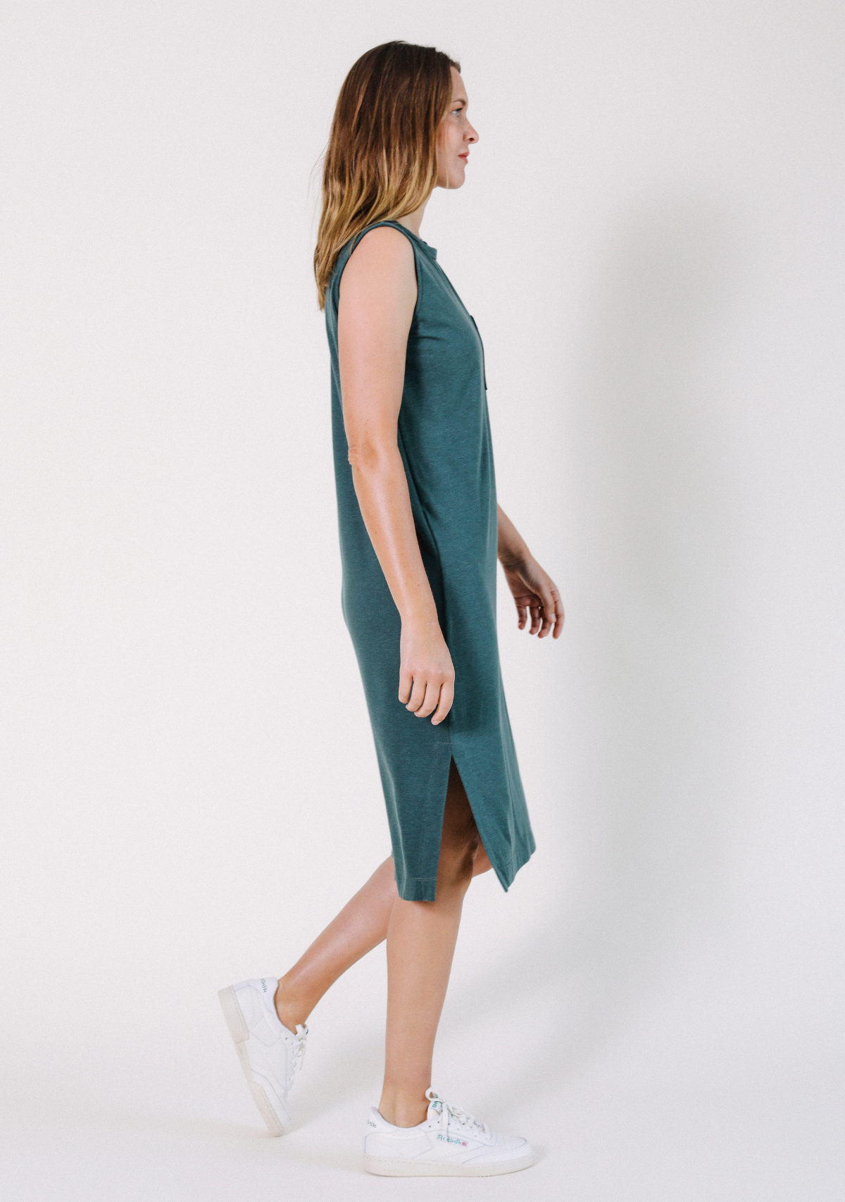 Tank Dress made from TENCEL™ and Organic Cotton Jersey sizes XS-3X color pine green