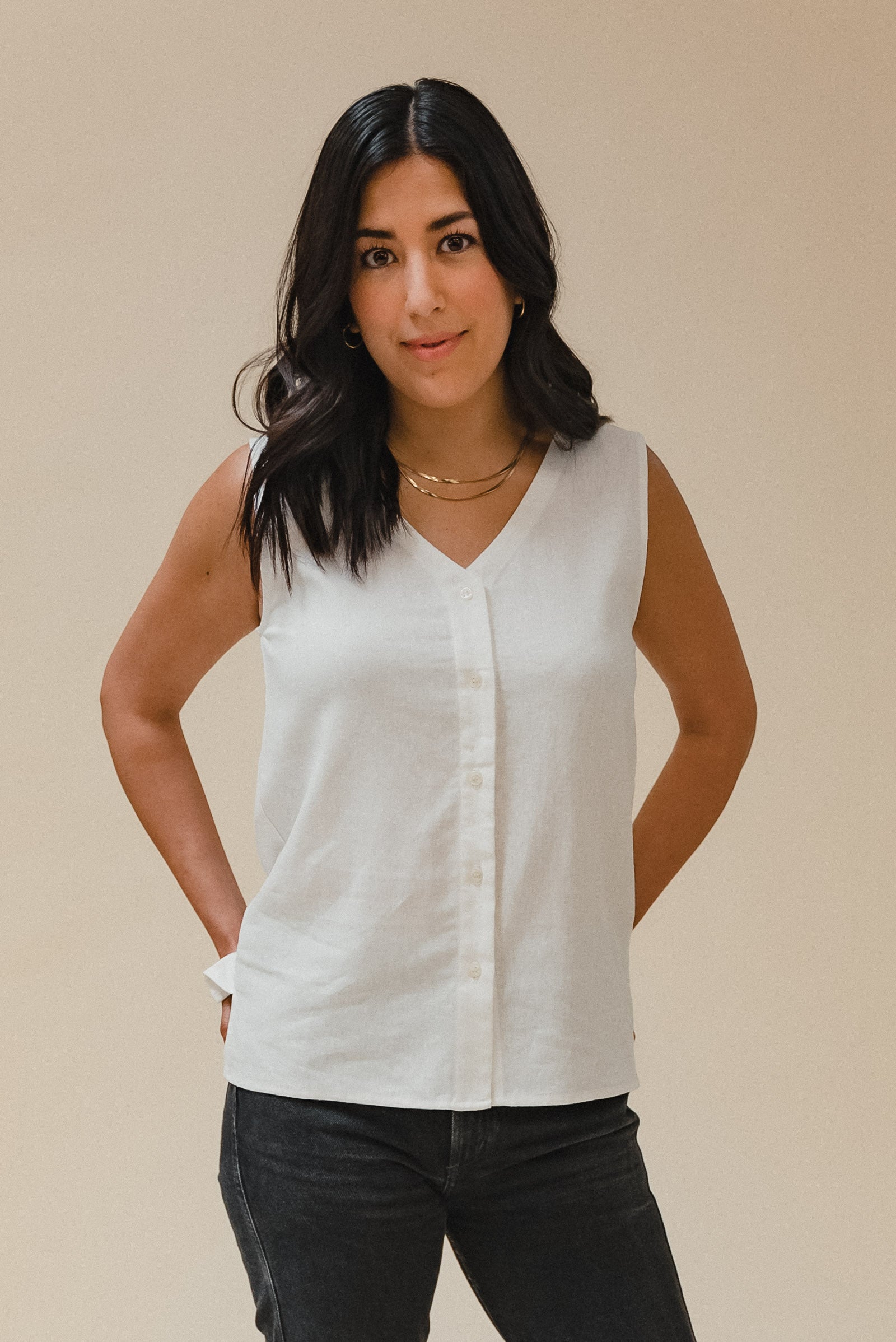 Women's Button down linen top