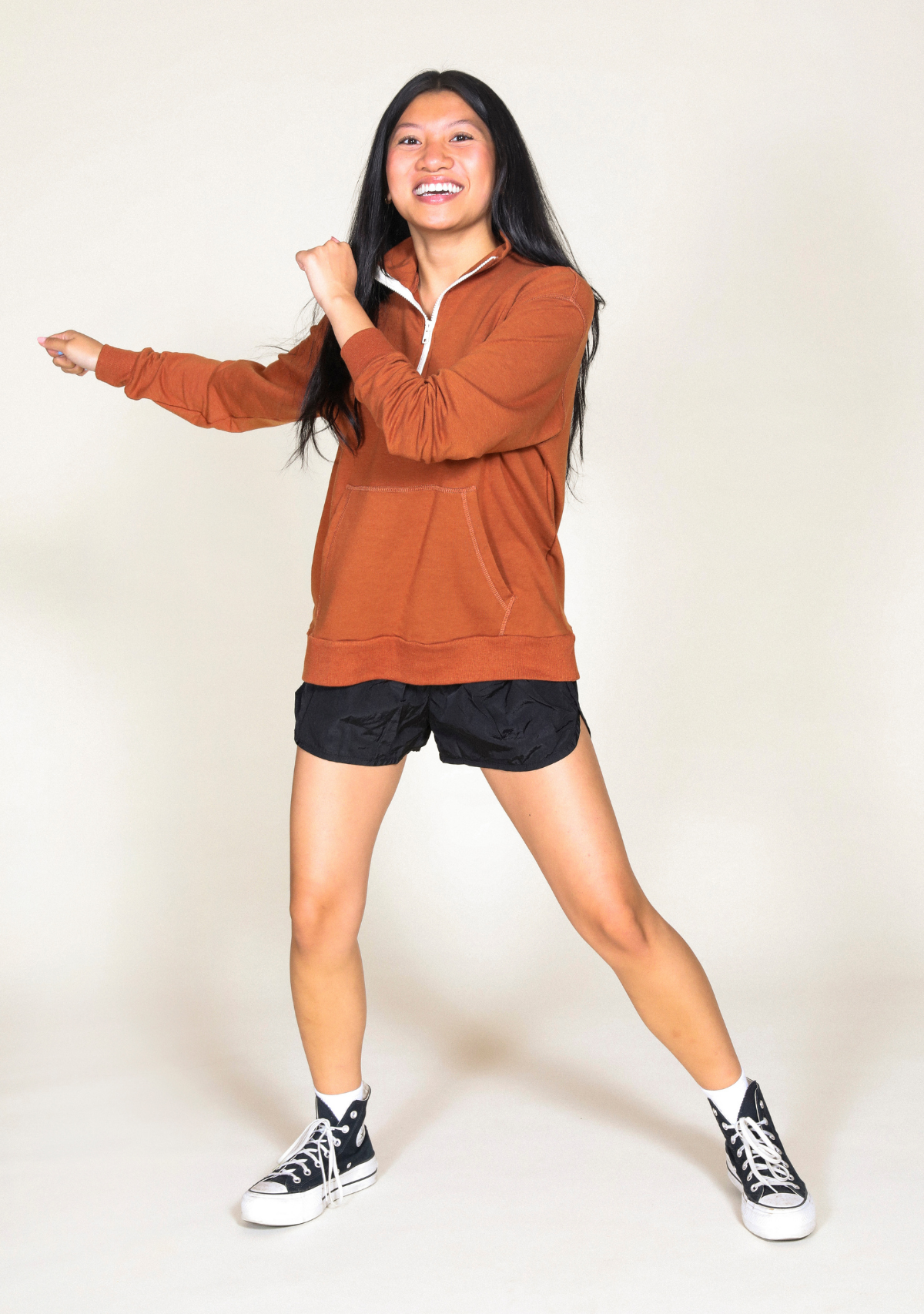 Organic Cotton Zip Collar Sweatshirt