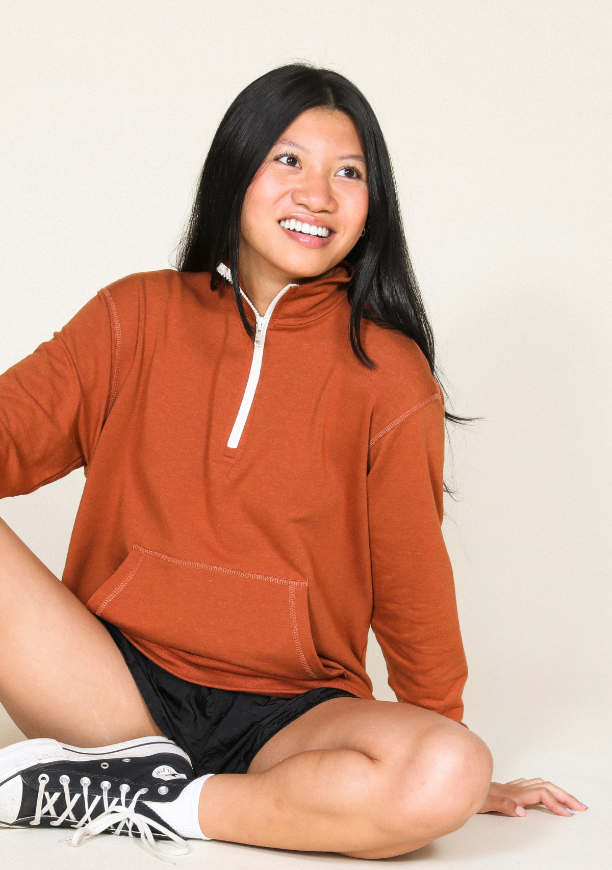 Organic Cotton Zip Collar Sweatshirt Sizes XS-3X