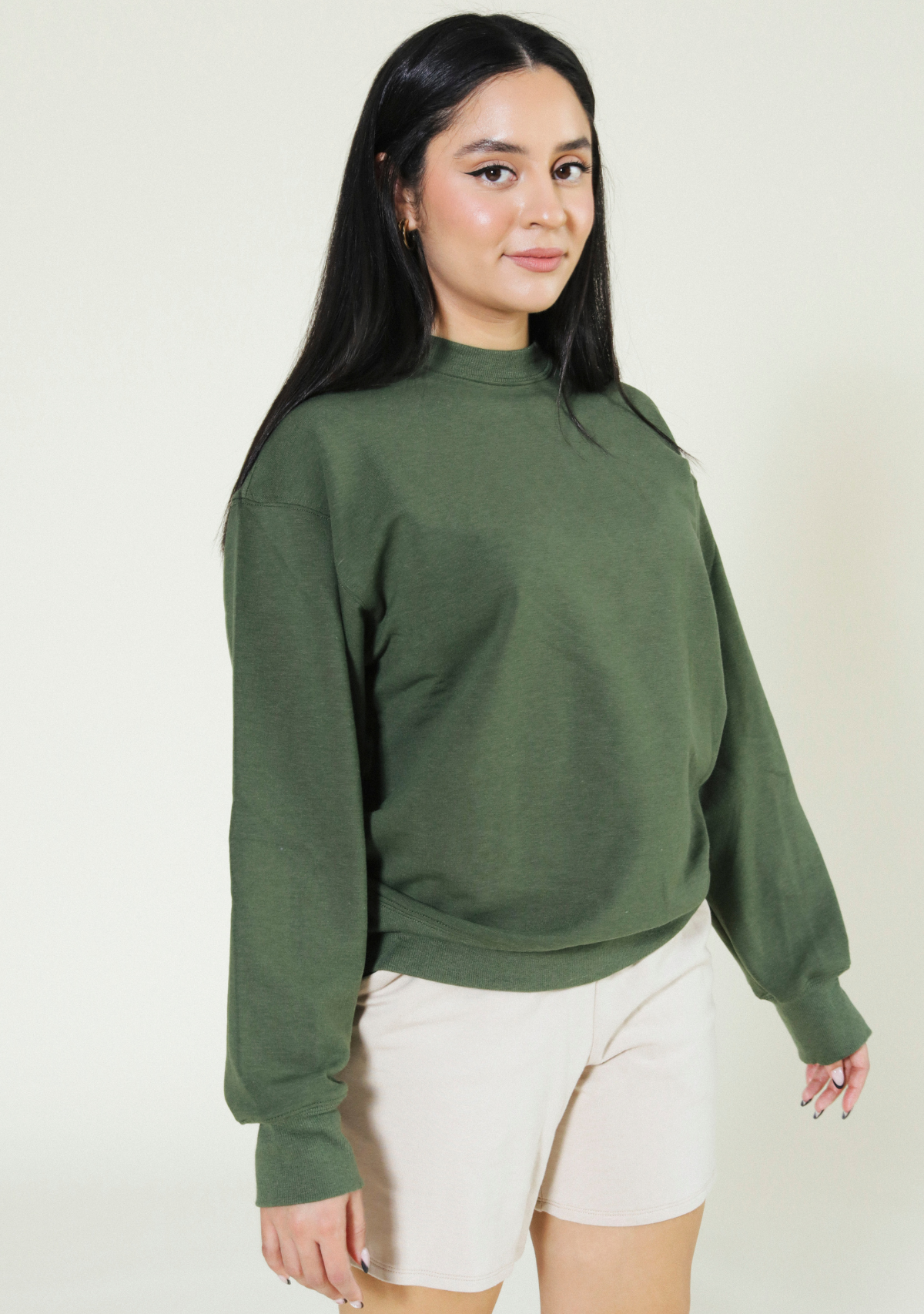 Gabbie Oversized Crew Sweatshirt - Pine