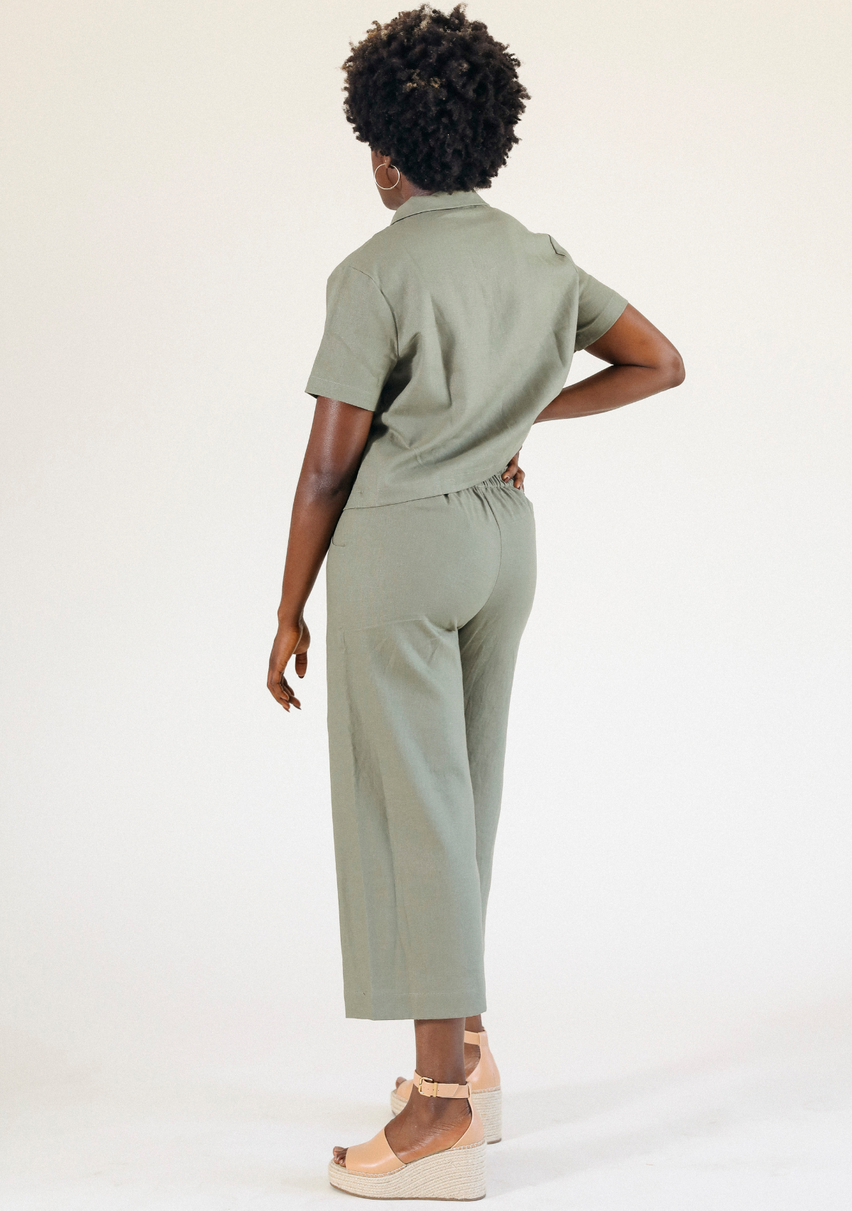 Women's Short Sleeve Linen Shirt Sizes XS-3X ethically and sustainably made