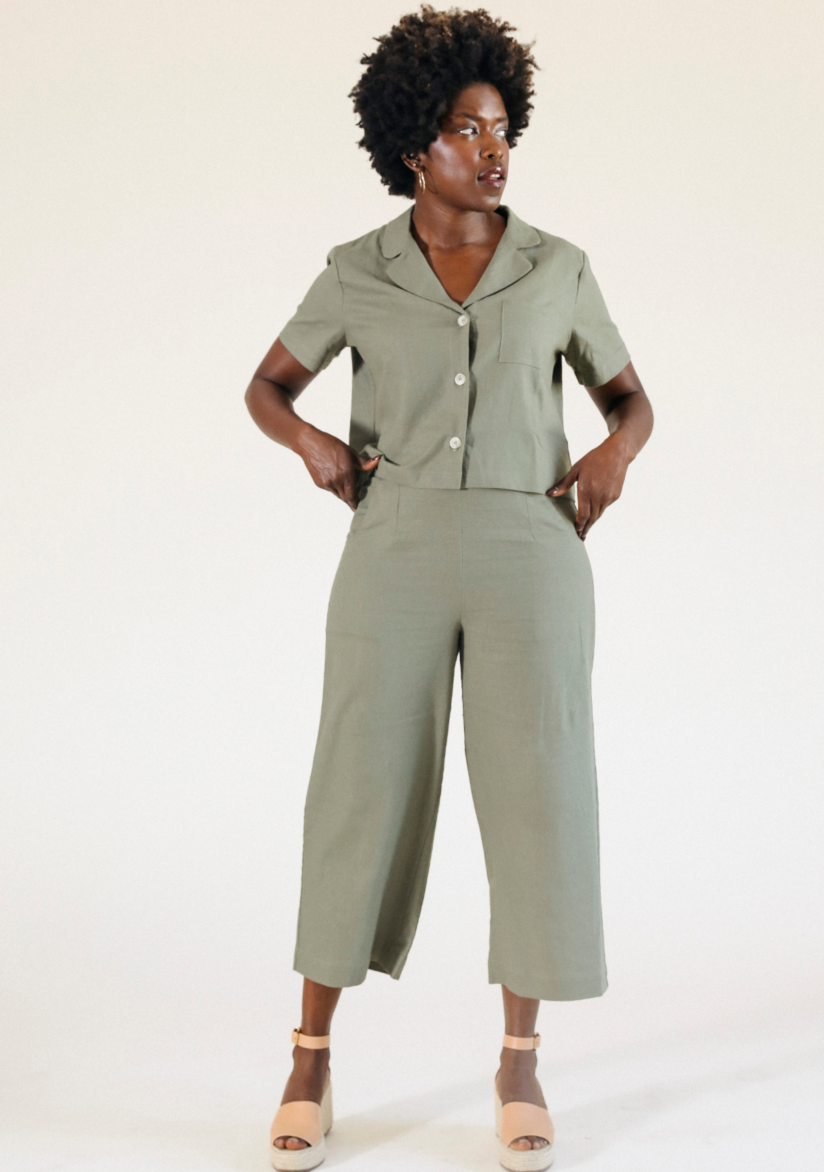 Women's Short Sleeve Linen Shirt Sizes XS-3X ethically and sustainably made