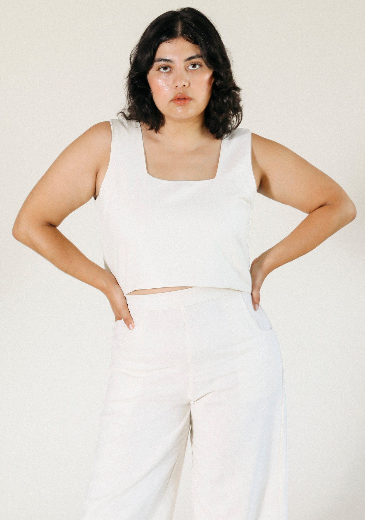 Linen Crop Top Sizes XS-3X Size Inclusive