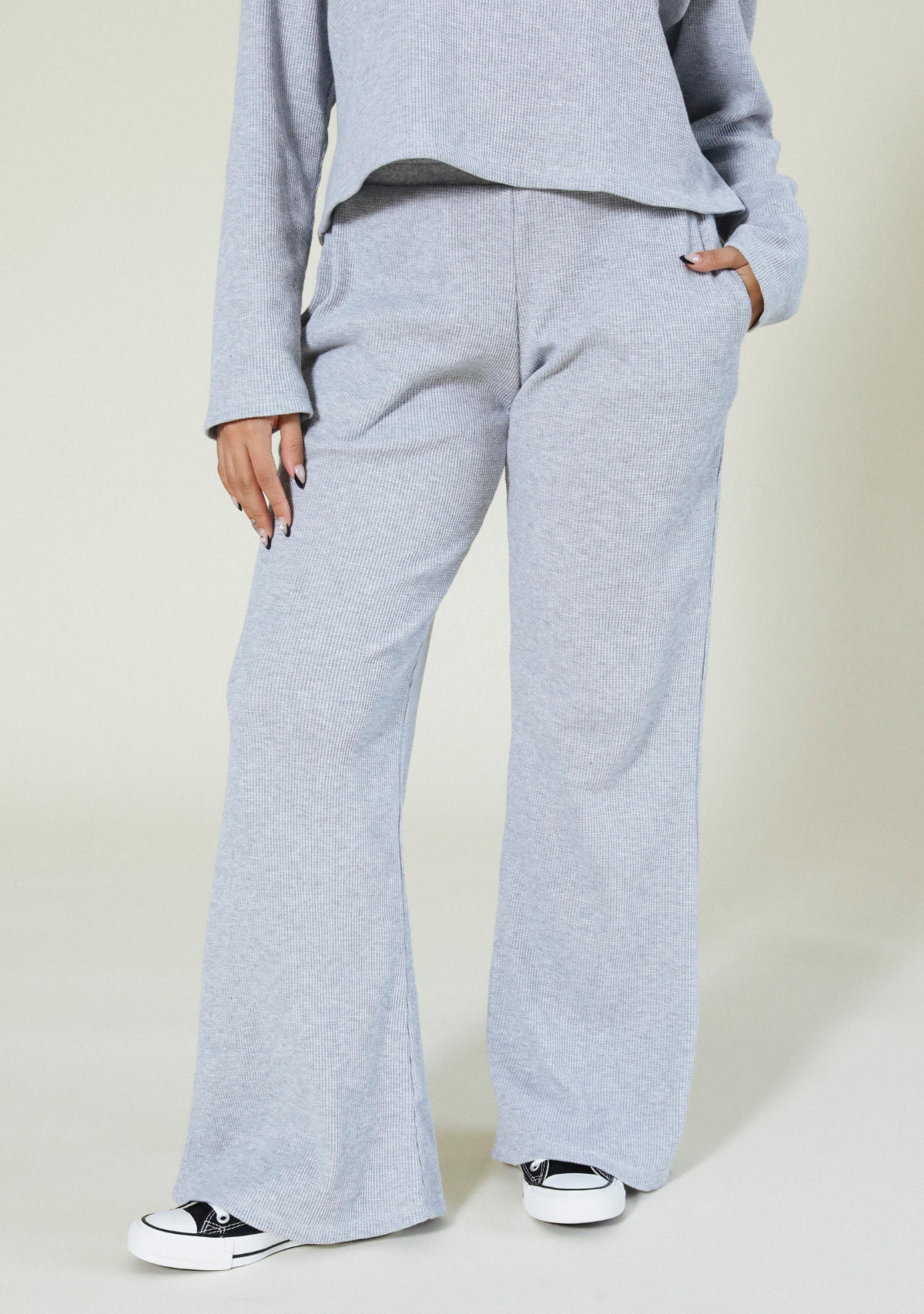 Poplinen Marcela Organic Cotton Waffle Pant Heather Gray Sizes XS-3X