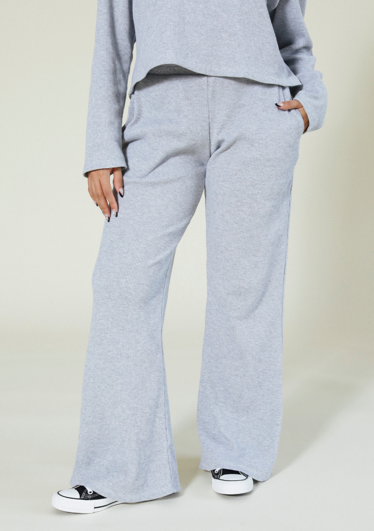 Poplinen Marcela Organic Cotton Waffle Pant  Heather Gray Sizes XS-3X