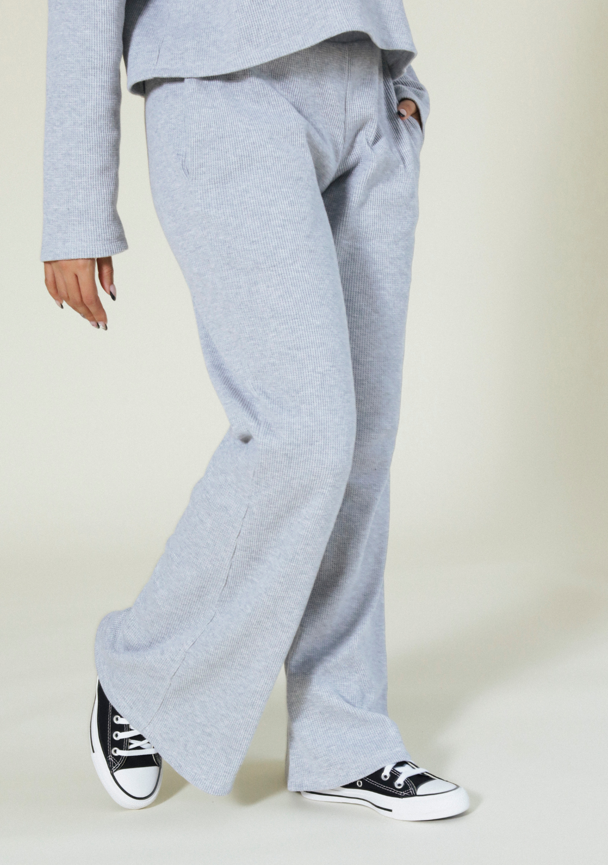 Poplinen Marcela Organic Cotton Waffle Pant Heather Gray Sizes XS-3X