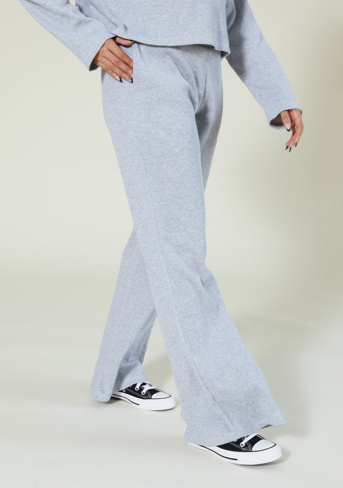 Poplinen Marcela Organic Cotton Waffle Pant Heather Gray Sizes XS-3X