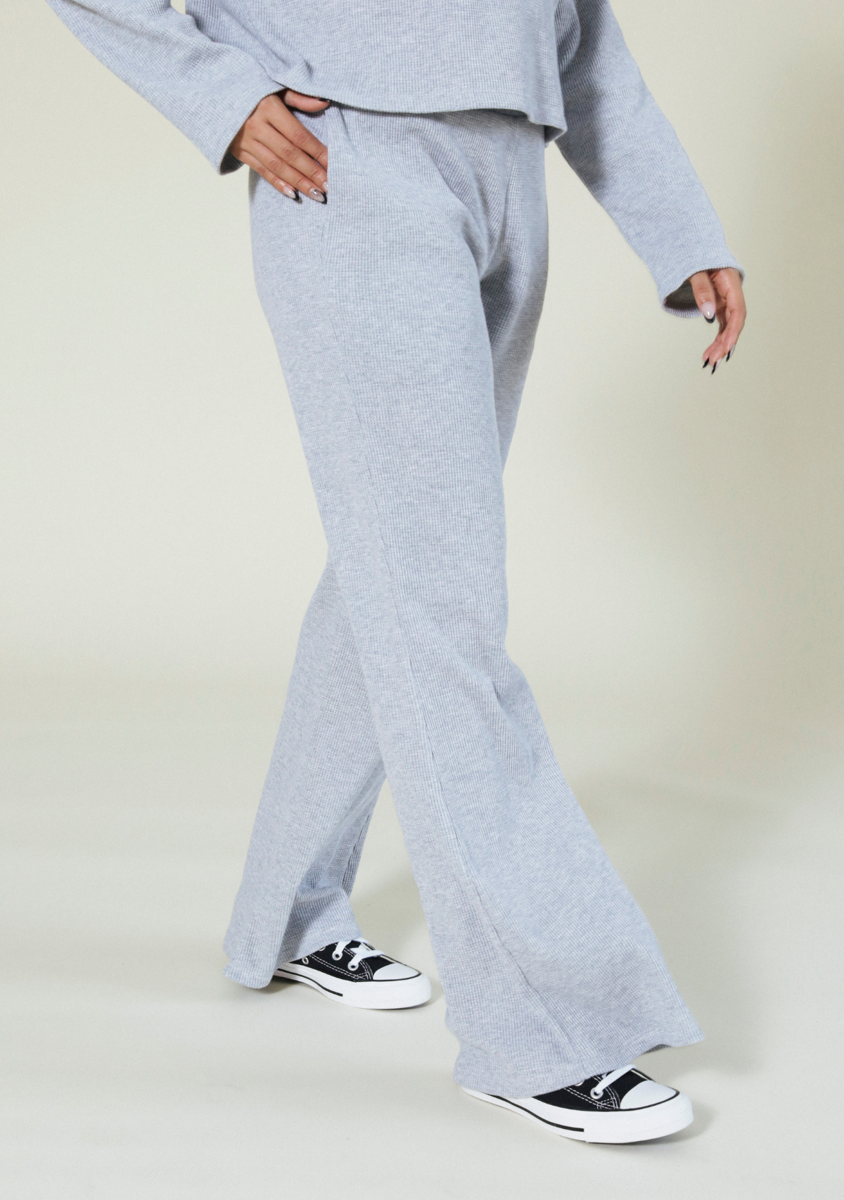 Poplinen Marcela Organic Cotton Waffle Pant  Heather Gray Sizes XS-3X