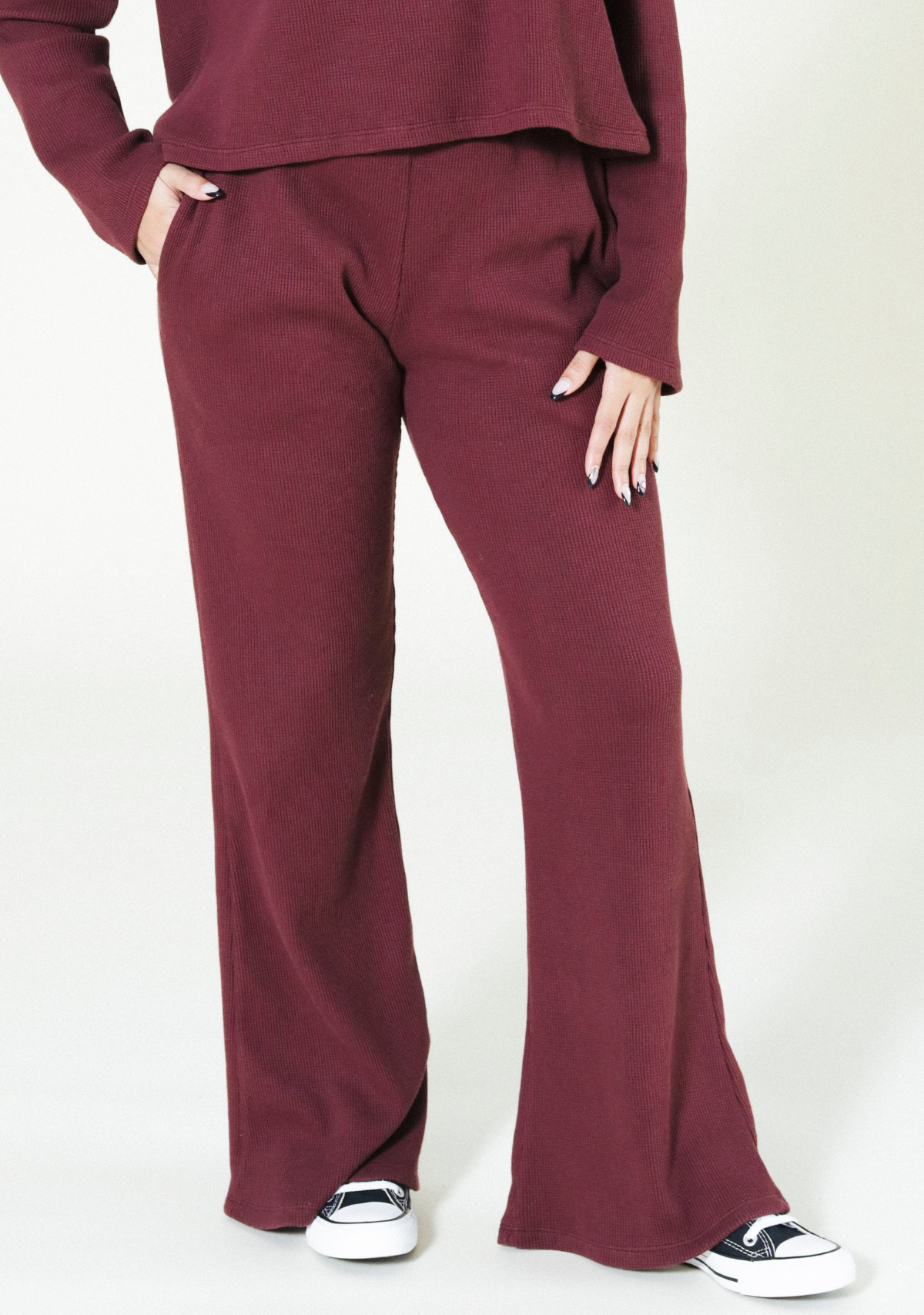 Marcela Organic Cotton Waffle Pant - Port Sizes XS-3X