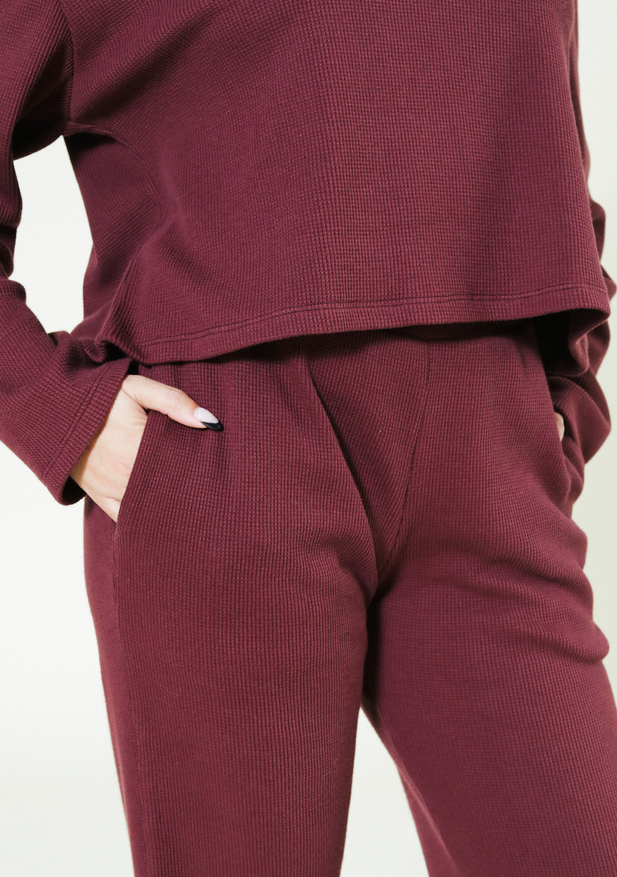 Marcela Organic Cotton Waffle Pant - Port Sizes XS-3X