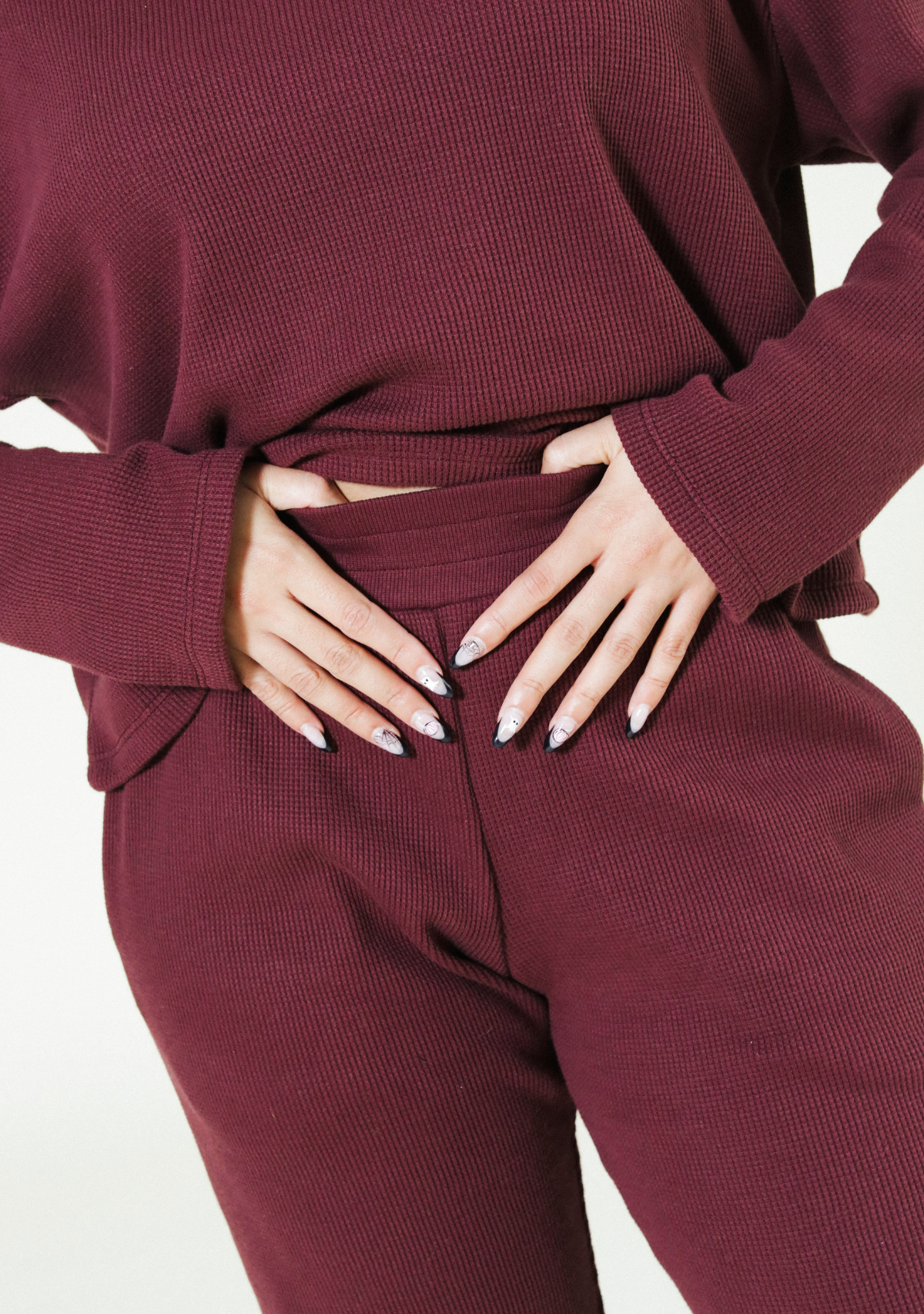 Marcela Organic Cotton Waffle Pant - Port Sizes XS-3X