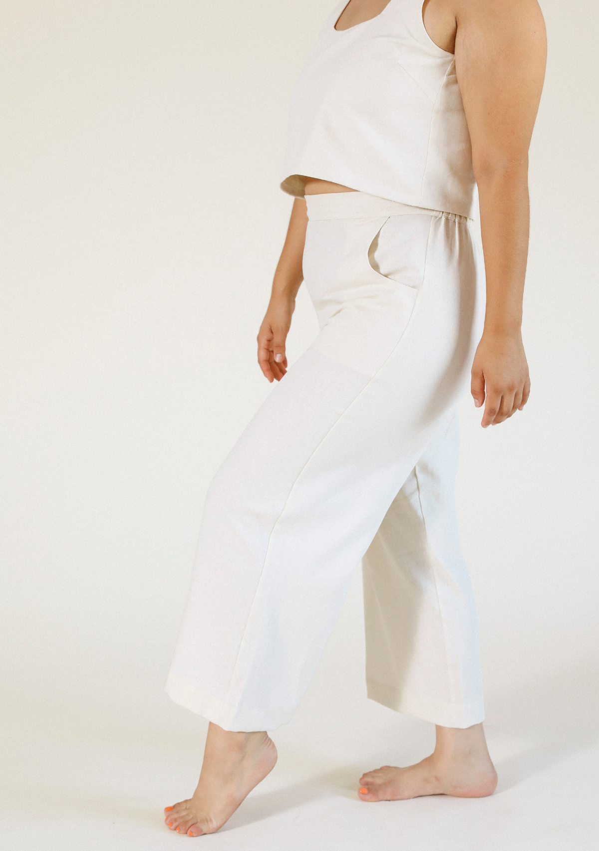 women's linen pant size XS-3X size inclusive color ivory
