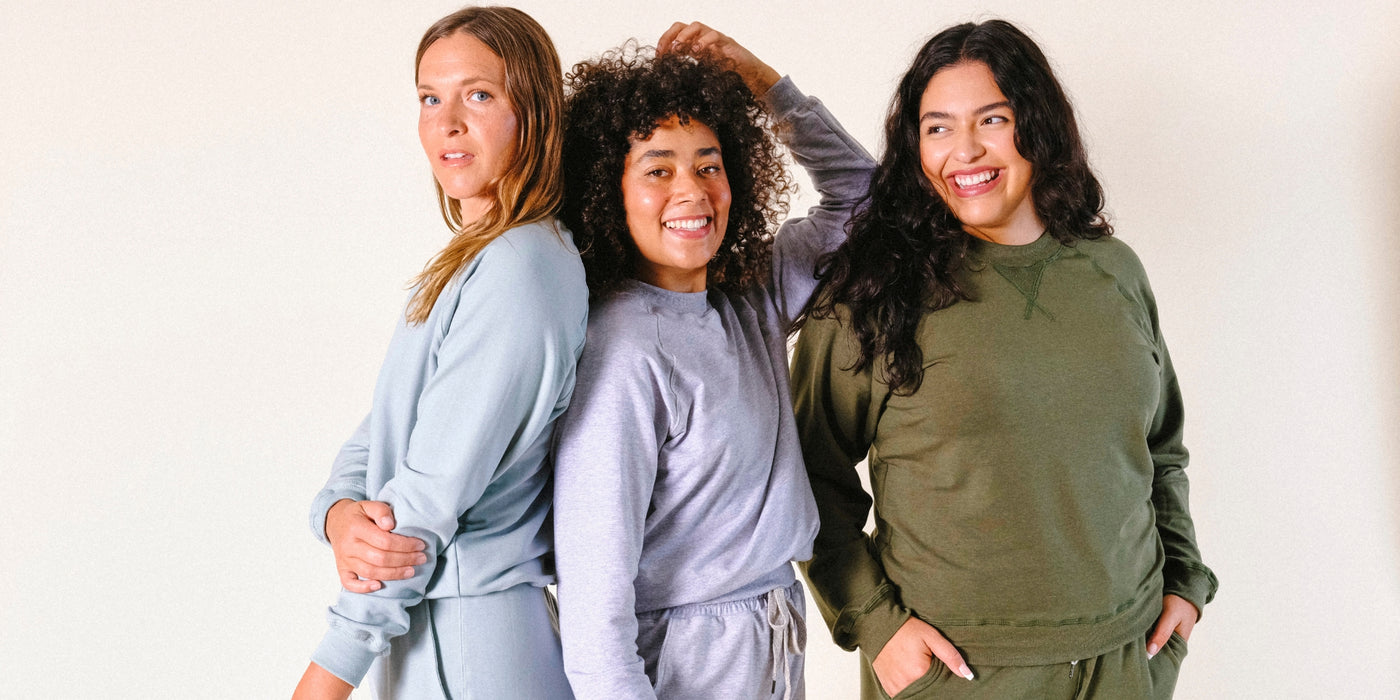 sustainable, size-inclusive matching sets for wome made ethically in America
