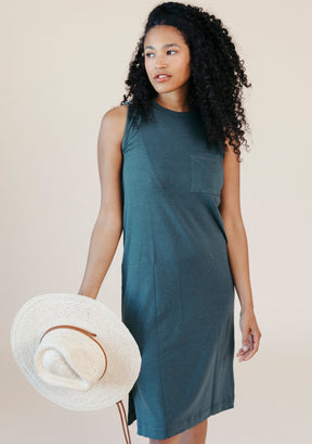 Tank Dress made from TENCEL™ and Organic Cotton Jersey sizes XS-3X color pine green