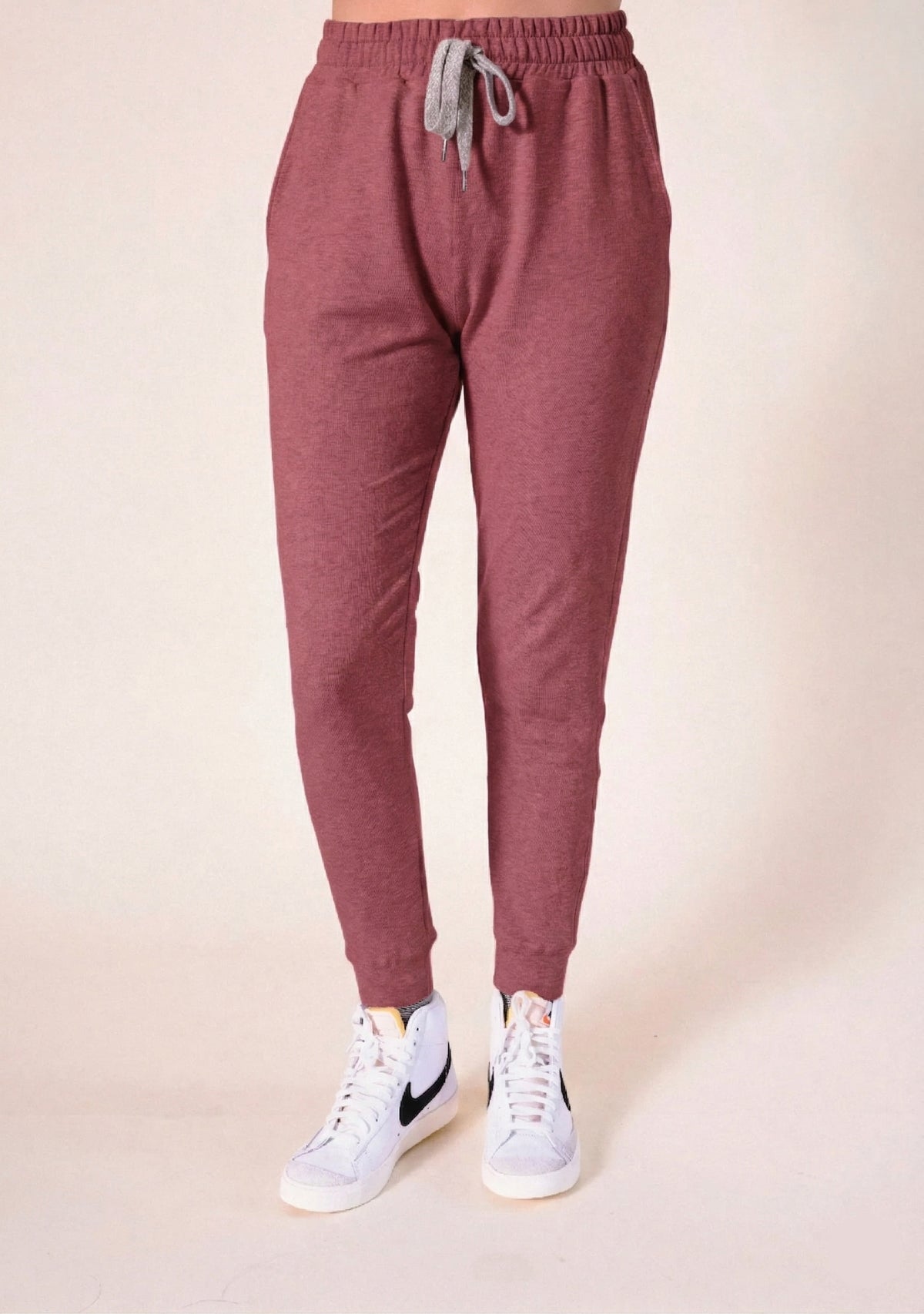 Rose color Women's Organic Cotton + Tencel™ Jogger Pant sizes XS-3X Made in USA