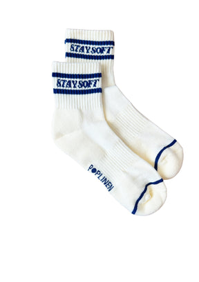 Women's Organic Cotton Athletic Ribbed Stripe Socks Quarter Crew Socks