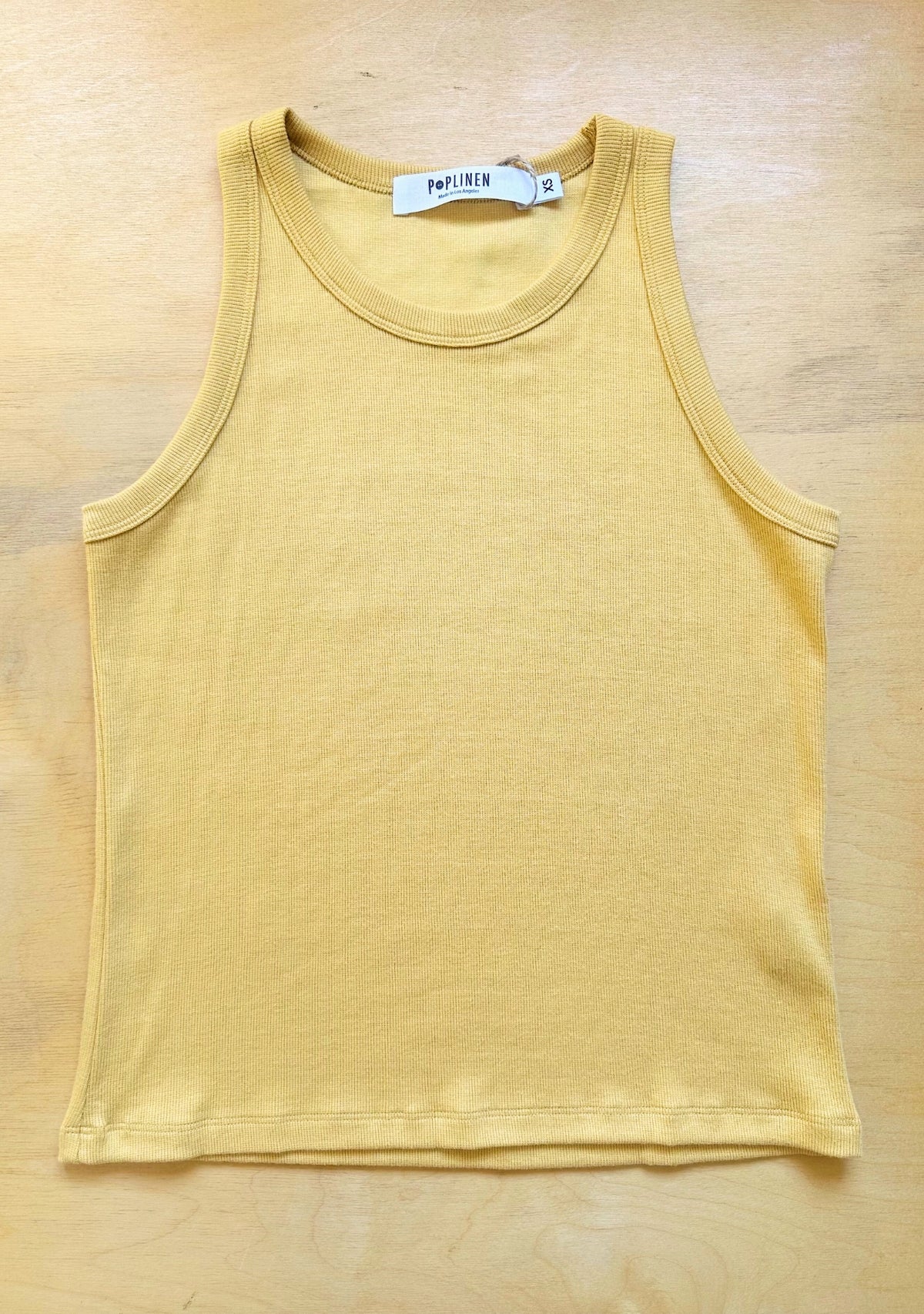 Women's Ribbed Sunbeam Buttery Yellow Tank Top in a Bamboo and Cotton blend. 