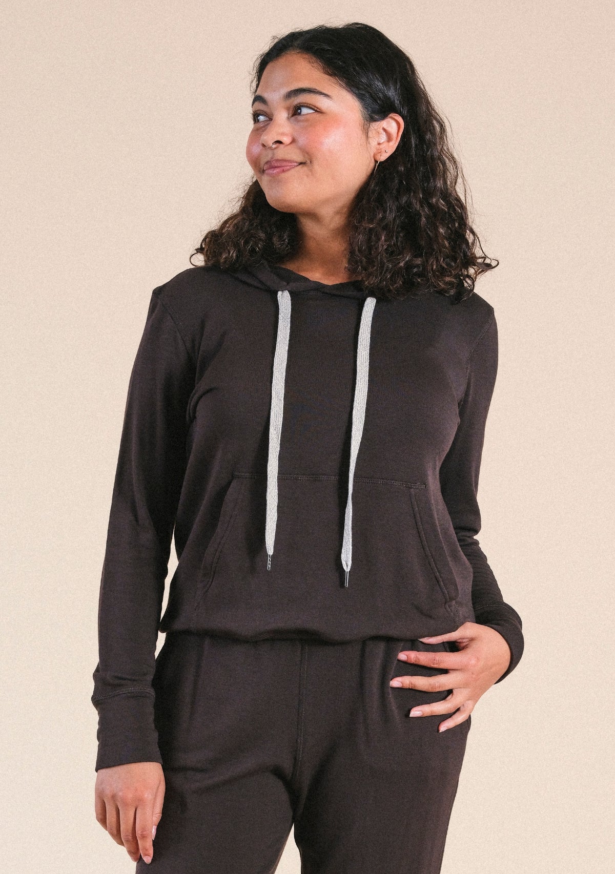 Soft Dark Brown Women's Hoodie Sizes XS-3X made in America