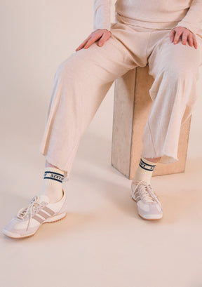Women's Organic Cotton Athletic Ribbed Stripe Socks Quarter Crew Socks