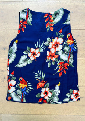 women's tropical print tank top made in the usa.