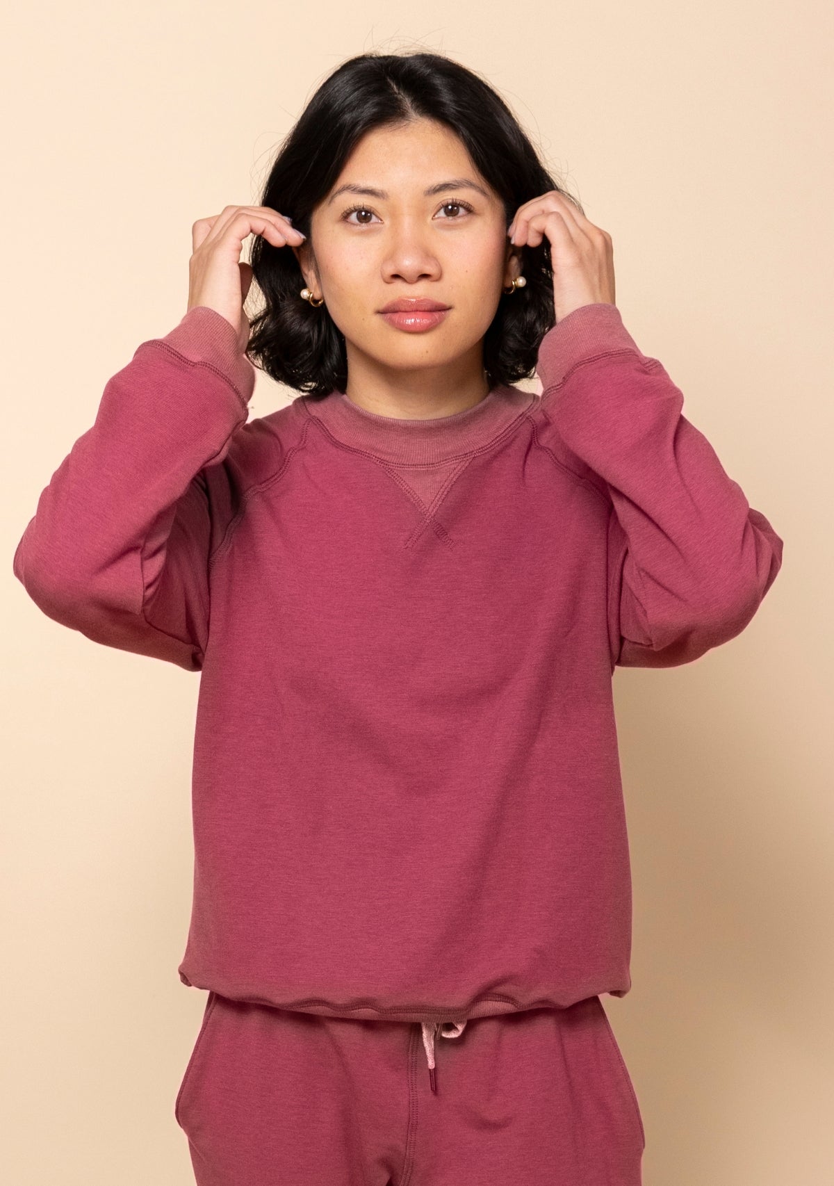 Burt Rose Women's Classic Raglan Sweatshirt Sustainable, Size Inclusive, Made in America. 