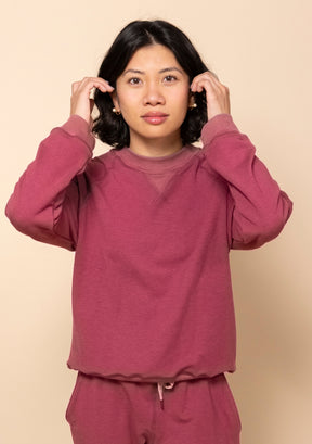 Burt Rose Women's Classic Raglan Sweatshirt Sustainable, Size Inclusive, Made in America. 