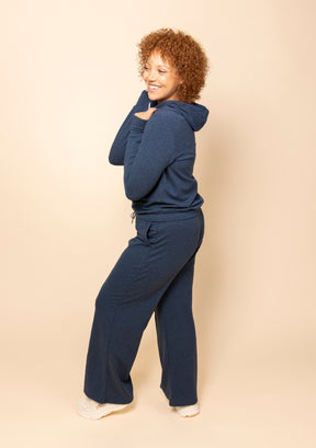 Women's Navy Cozy Wideleg Organic Cotton Jogger Sizes XS-3X