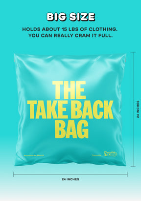 Recycle Your clothes with The Take Back Bag Recycling program and receive TrashieCash to redeem gift cards. 