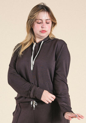 Women's Plus Size Dark Brown Hoodie