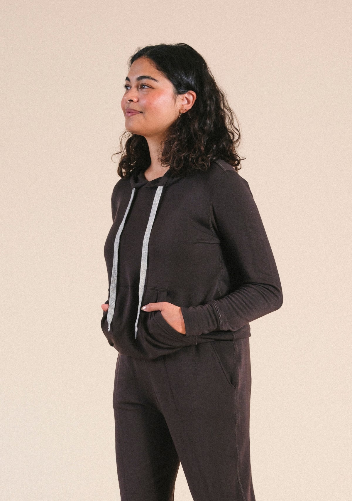 Soft and cozy Dark Brown Women's Hoodie Sizes XS-3X made in America