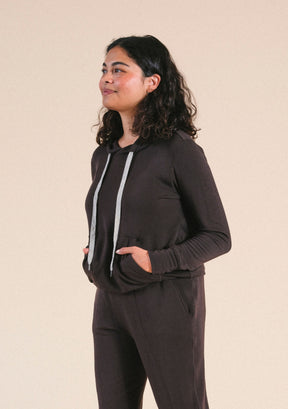 Soft and cozy Dark Brown Women's Hoodie Sizes XS-3X made in America