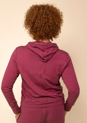 Women's Burtn Rose extra cozy and soft Hoody Organic Cotton Hoody sizes XS-3X, Size-inclusive, made in America