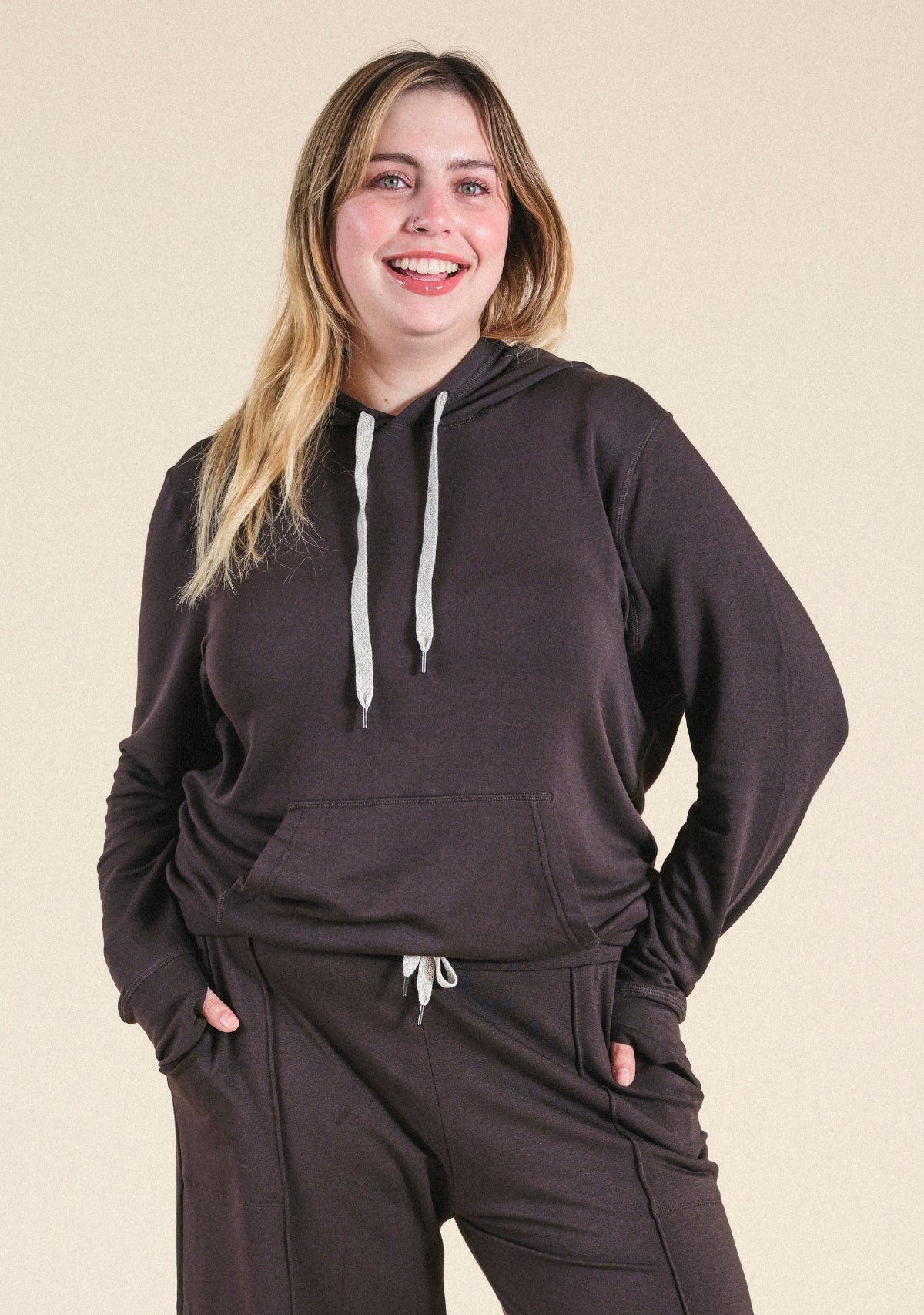 Women's Plus Size Dark Brown Hoodie